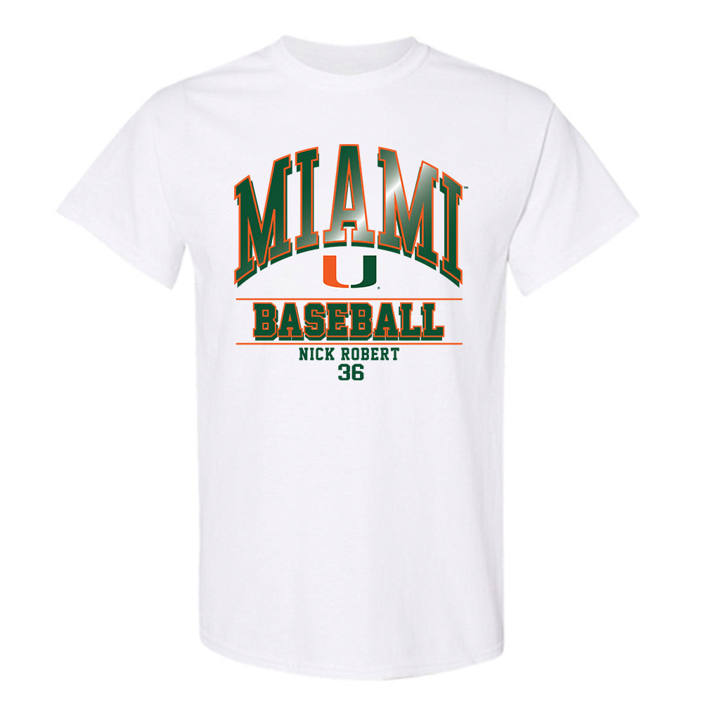 Miami - NCAA Baseball : Nick Robert - Classic Fashion Shersey T-Shirt-0