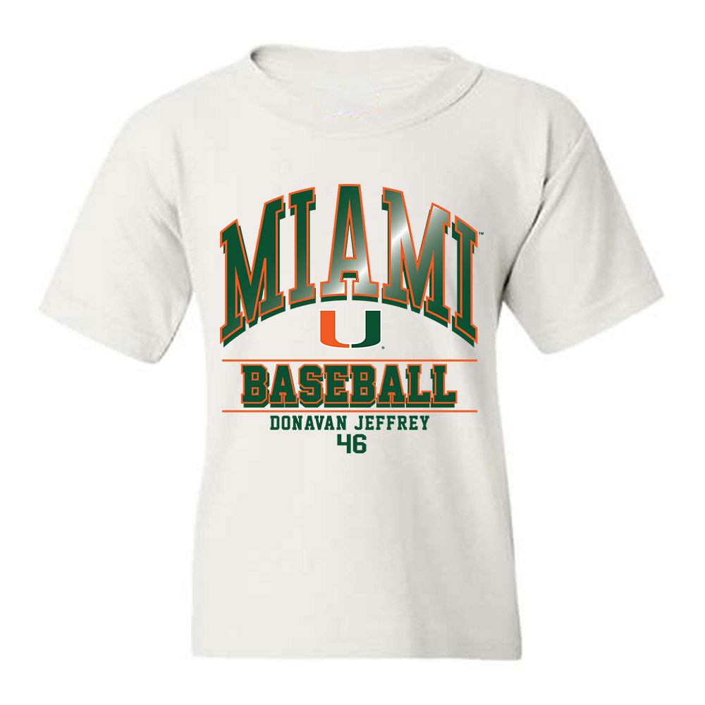 Miami - NCAA Baseball : Donavan Jeffrey - Classic Fashion Shersey Youth T-Shirt-0