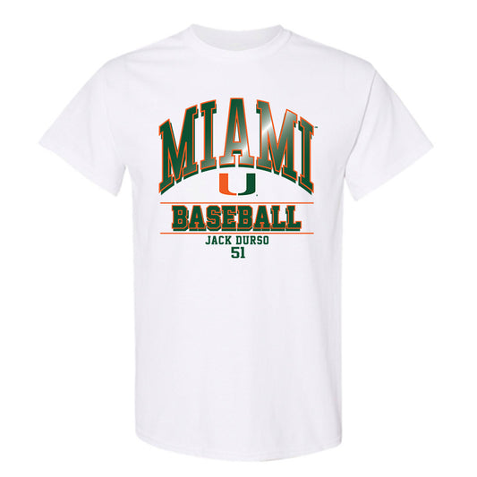 Miami - NCAA Baseball : Jack Durso - Classic Fashion Shersey T-Shirt-0