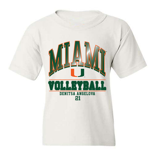 Miami - NCAA Women's Volleyball : Denitsa Angelova - Classic Fashion Shersey Youth T-Shirt-0