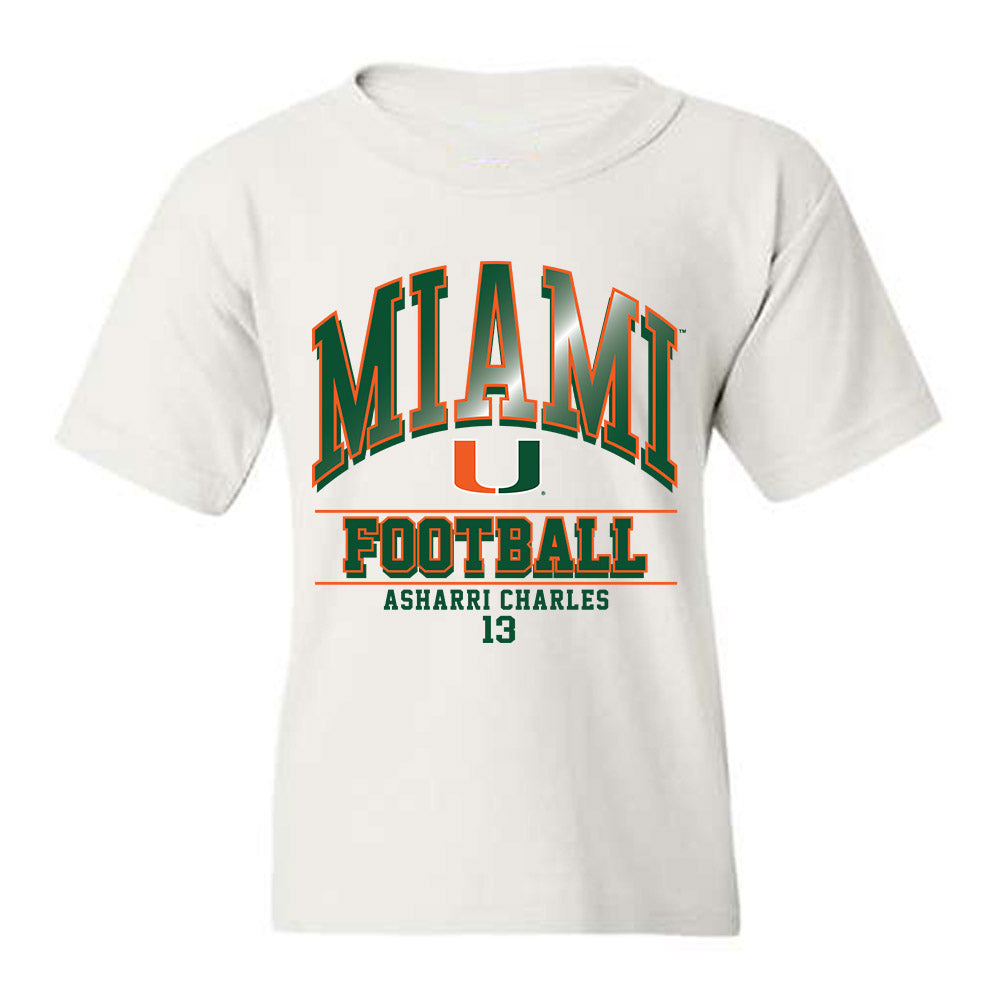 Miami - NCAA Football : Asharri Charles - Classic Fashion Shersey Youth T-Shirt-0