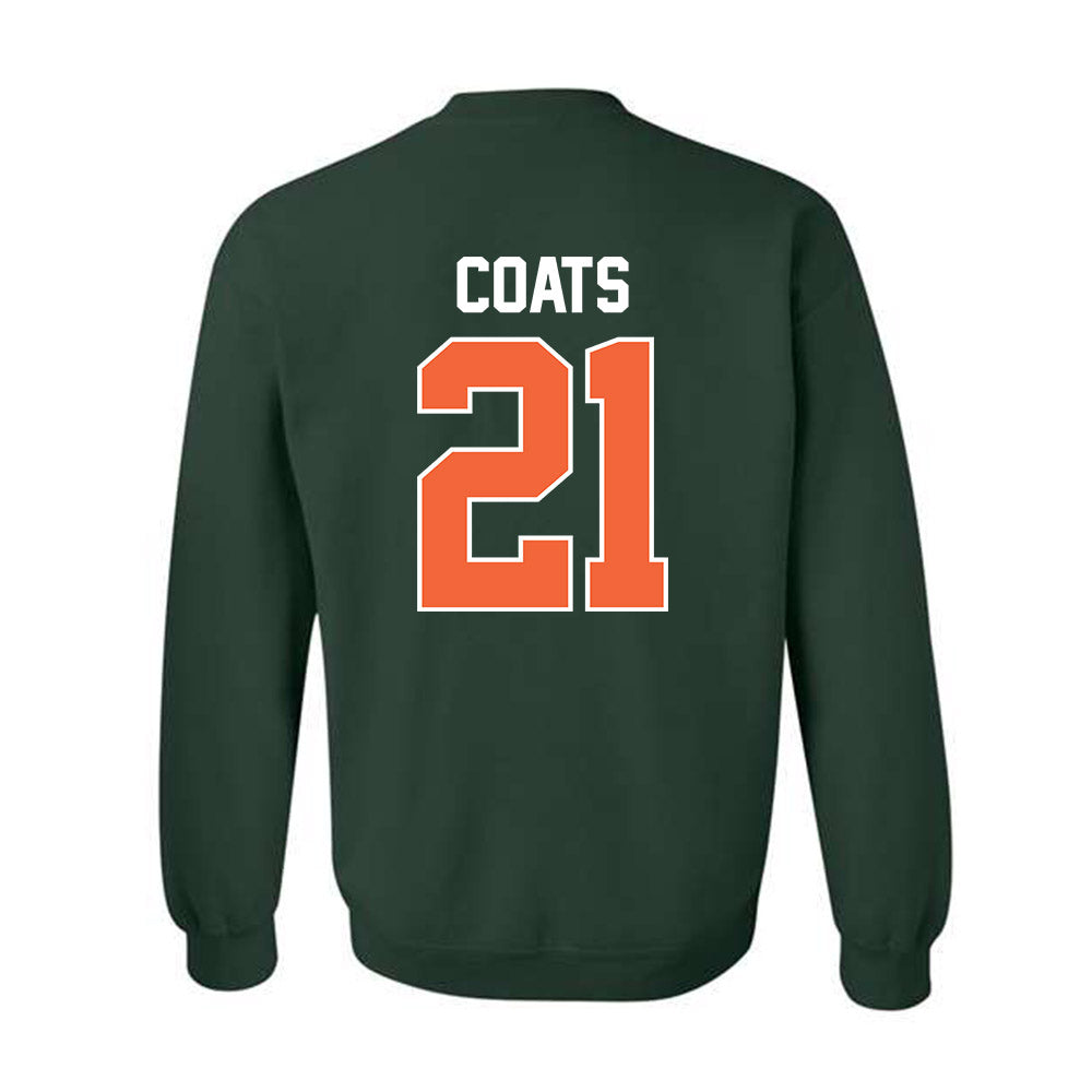 Miami - NCAA Baseball : TJ Coats - Sports Shersey Crewneck Sweatshirt-1