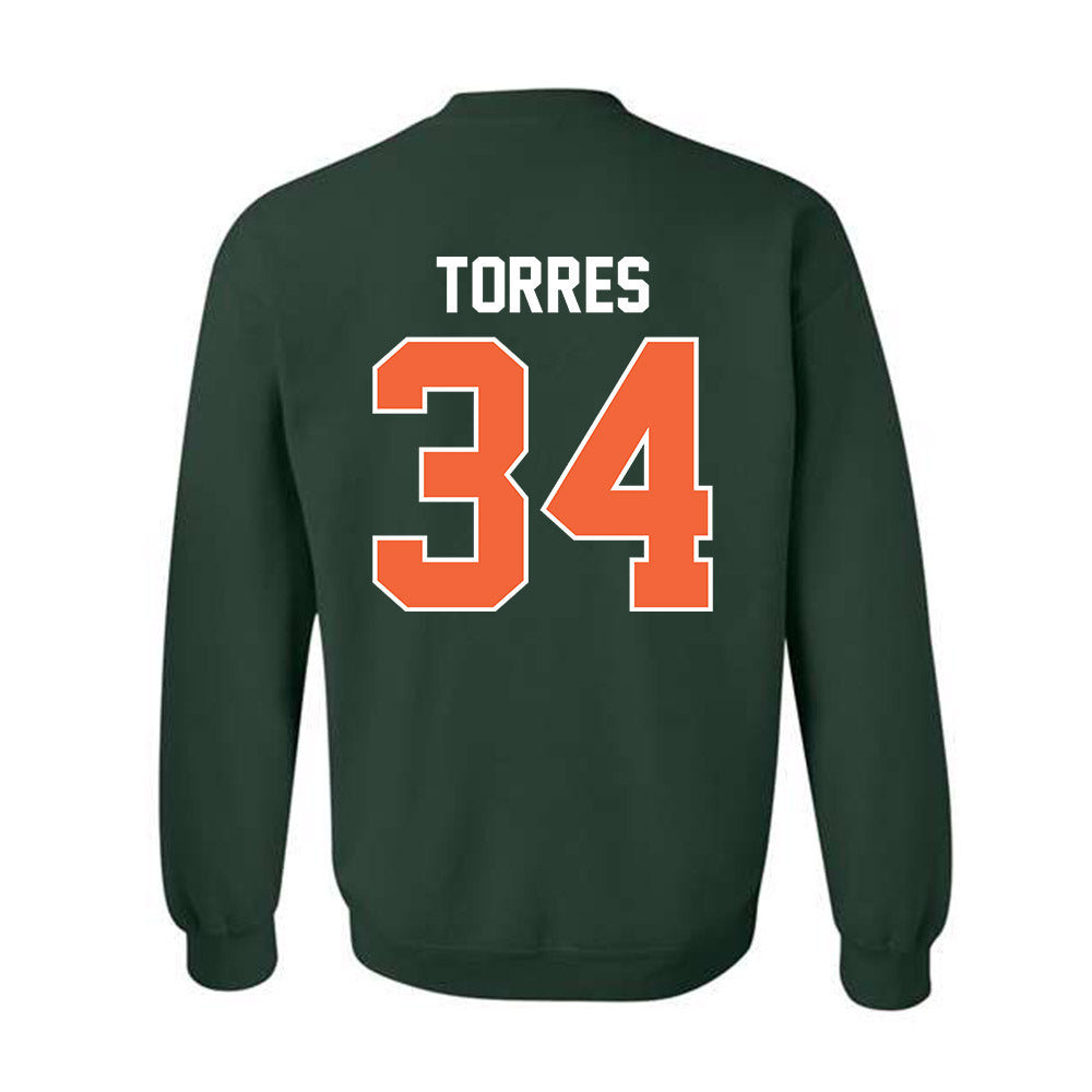 Miami - NCAA Baseball : Michael Torres - Sports Shersey Crewneck Sweatshirt-1