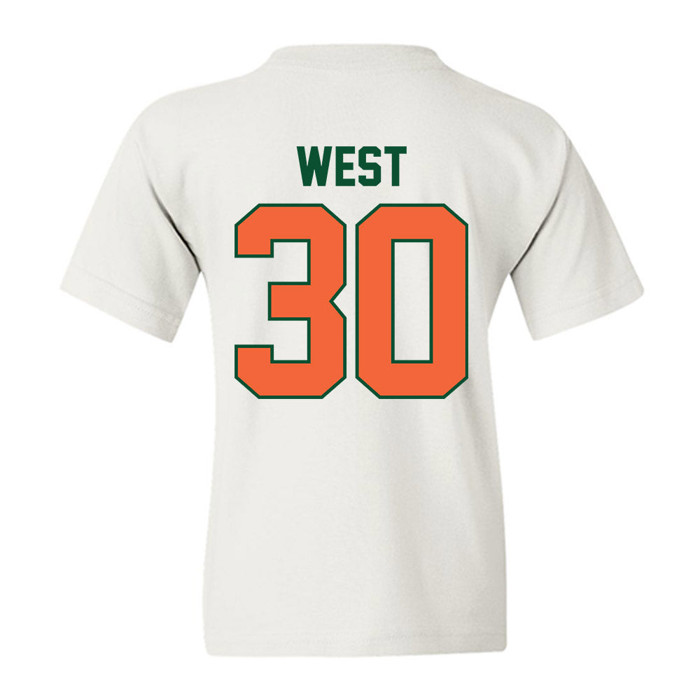 Miami - NCAA Baseball : Brylan West - Sports Shersey Youth T-Shirt-1