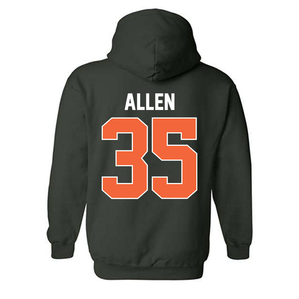 Miami - NCAA Men's Basketball : Dante Allen - Sports Shersey Hooded Sweatshirt-1