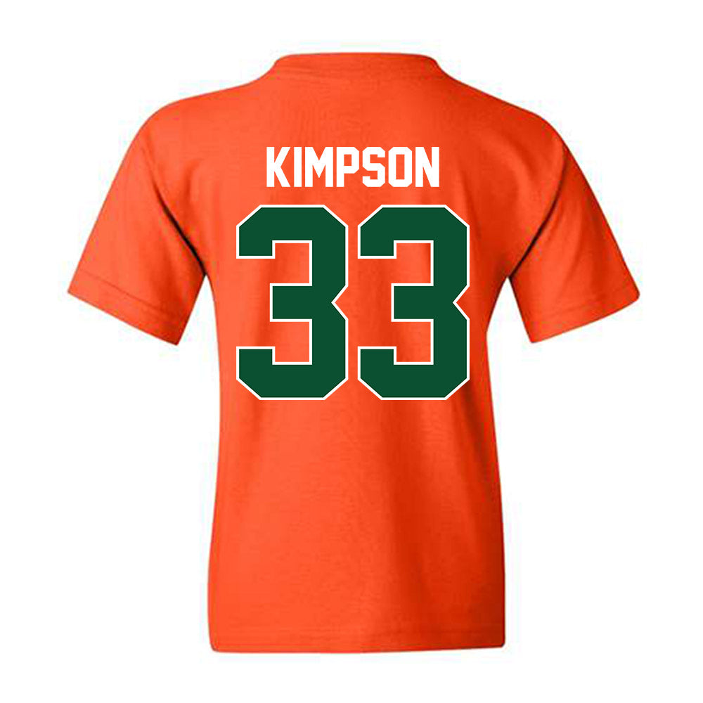 Miami - NCAA Women's Basketball : Amarachi Kimpson - Sports Shersey Youth T-Shirt-1