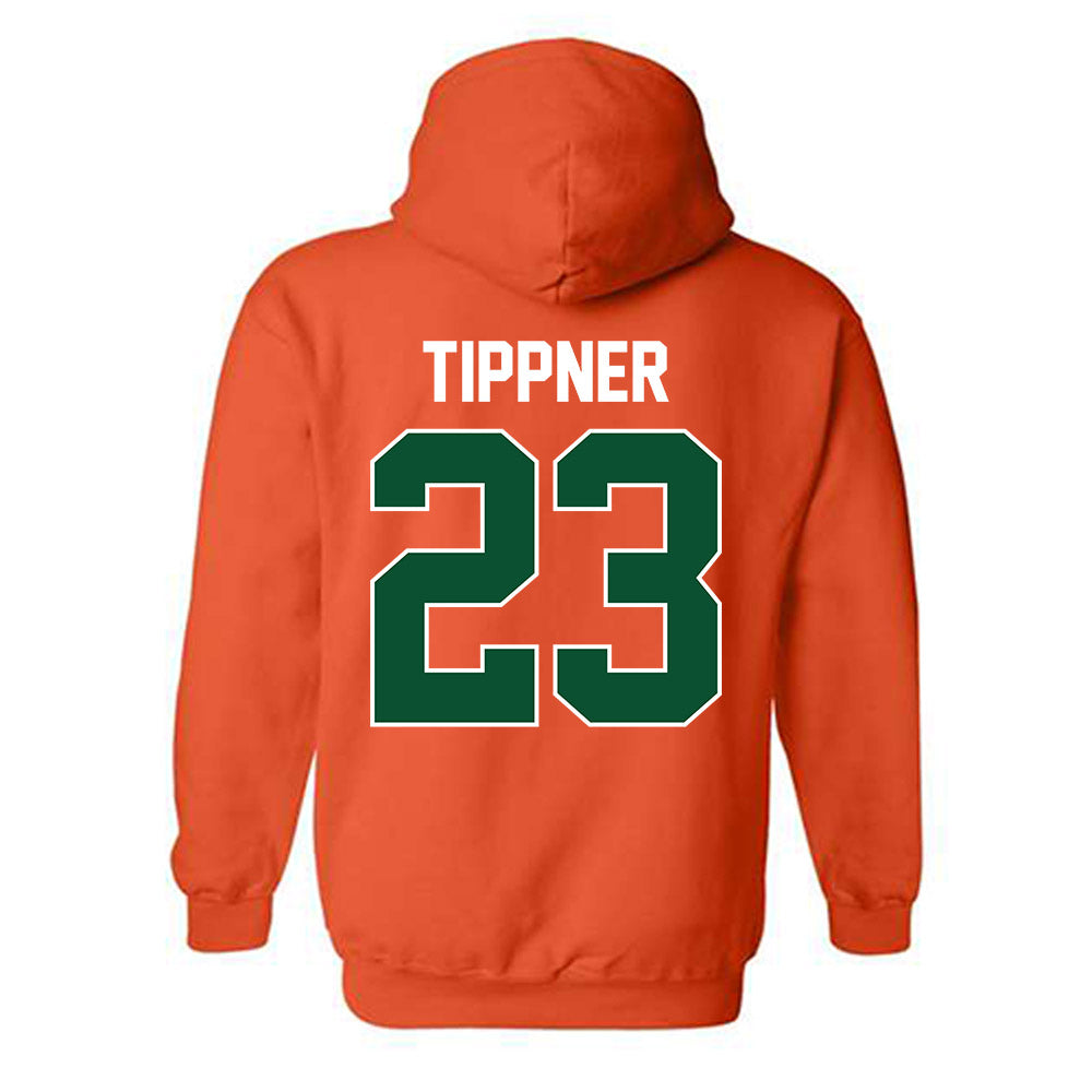 Miami - NCAA Women's Basketball : Meredith Tippner - Sports Shersey Hooded Sweatshirt-1