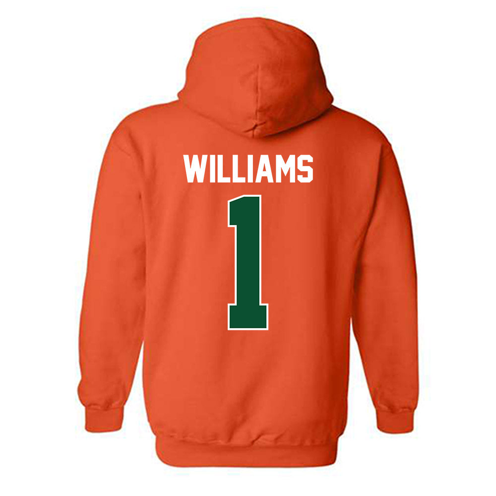 Miami - NCAA Women's Basketball : Cameron Williams - Sports Shersey Hooded Sweatshirt-1