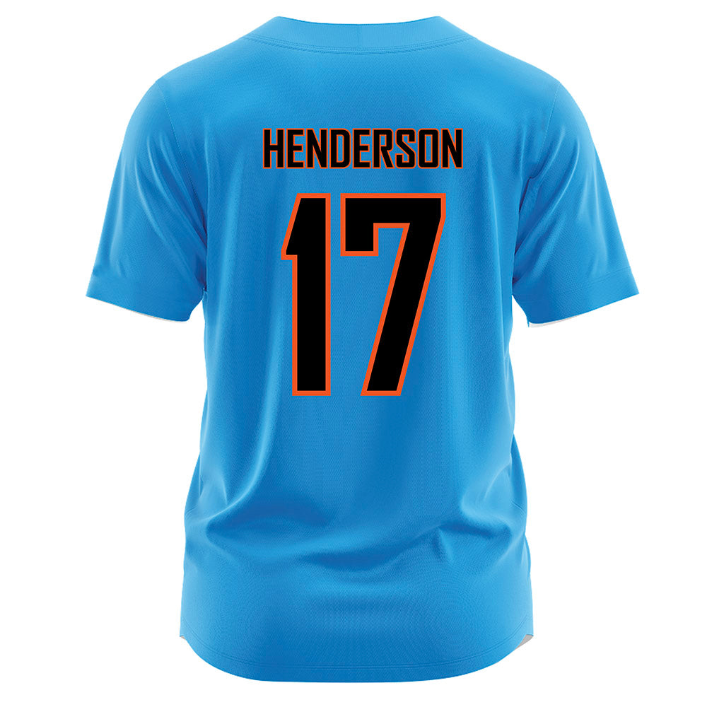 Oklahoma State - NCAA Softball : Montgomery Henderson - Blue Jersey-1