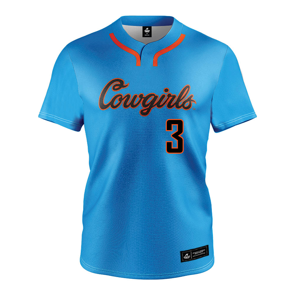 Oklahoma State - NCAA Softball : Amanda Hasler - Blue Jersey-0