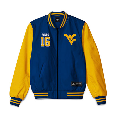 West Virginia - NCAA Baseball : Brock Wills - Bomber Jacket-0