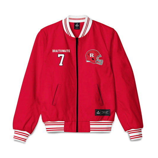 Rutgers - NCAA Football : Dylan Braithwaite - Bomber Jacket