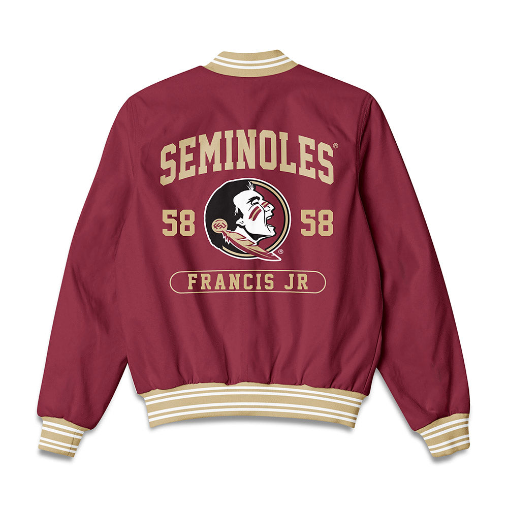 FSU - NCAA Football : Luke Francis Jr. - Bomber Jacket-1