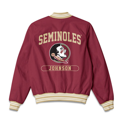 FSU - NCAA Men's Swimming & Diving : Marcus Johnson - Bomber Jacket-1
