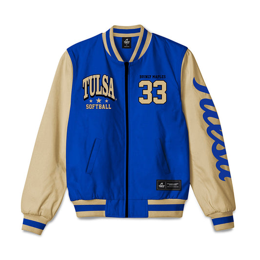 Tulsa - NCAA Softball : Brinly Maples - Bomber Jacket-0