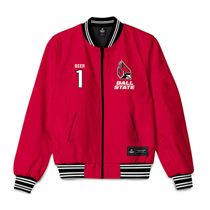Ball State - NCAA Women's Volleyball : Audrey Geer - Bomber Jacket-0