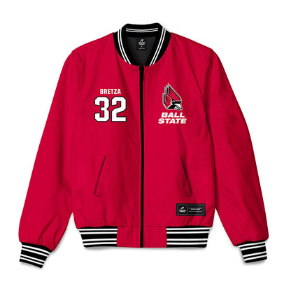 Ball State - NCAA Baseball : Zander Bretza - Bomber Jacket-0