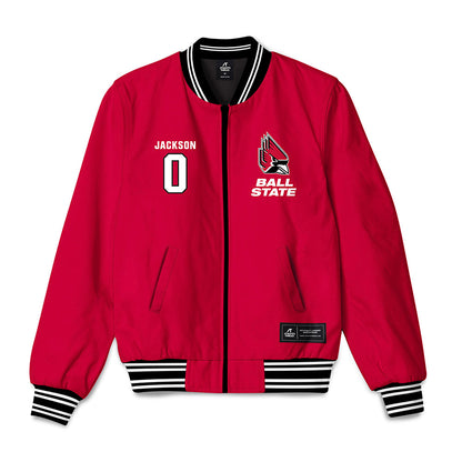 Ball State - NCAA Football : Elijah Jackson - Bomber Jacket-0