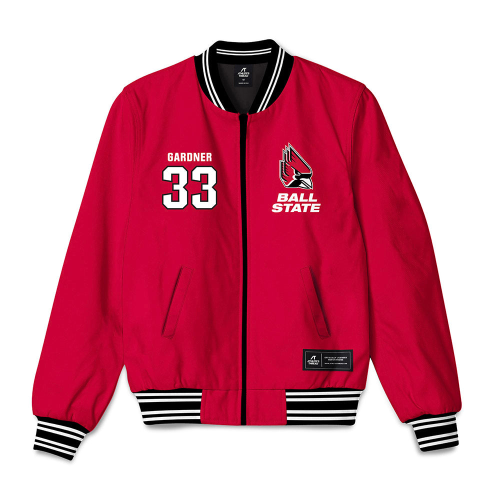 Ball State - NCAA Baseball : Patrick Gardner - Bomber Jacket-0