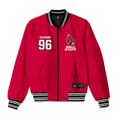 Ball State - NCAA Football : Joshua Coleman - Bomber Jacket-0