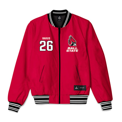 Ball State - NCAA Baseball : Jack Bakus - Bomber Jacket-0