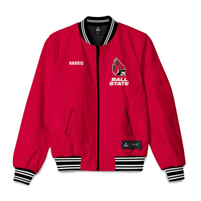 Ball State - NCAA Men's Golf : Samuel Harris - Bomber Jacket-0