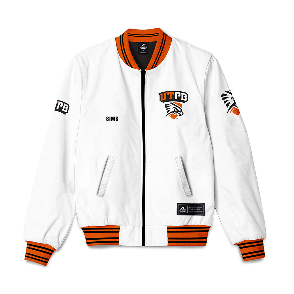 UTPB - NCAA Women's Swimming & Diving : Rachel Sims - Bomber Jacket-0