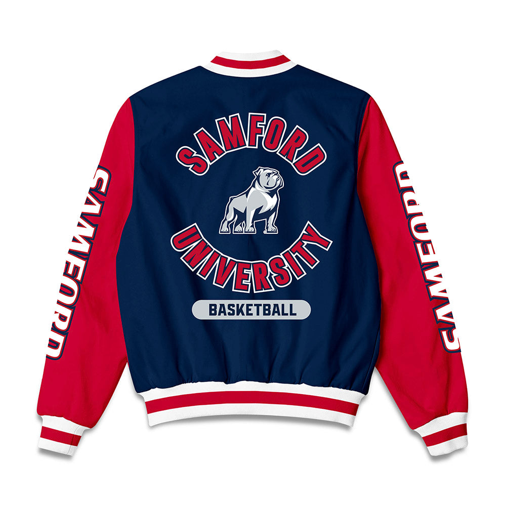 Samford - NCAA Men's Basketball : Riley Allenspach - Bomber Jacket-1