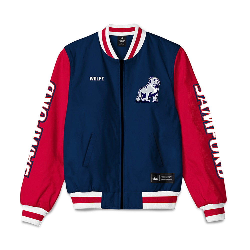 Samford - NCAA Men's Golf : Nolen Wolfe - Bomber Jacket-0