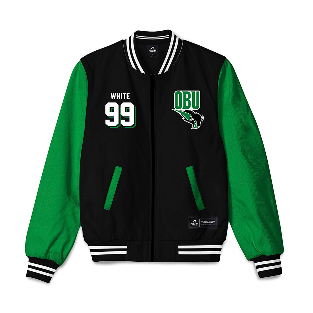 OKBU - NCAA Football : Jaden White - Bomber Jacket-0