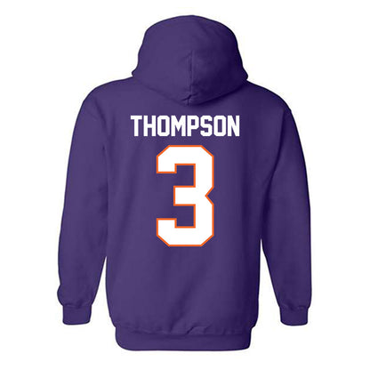 Clemson - NCAA Men's Basketball : Chase Thompson - Classic Shersey Hooded Sweatshirt-1