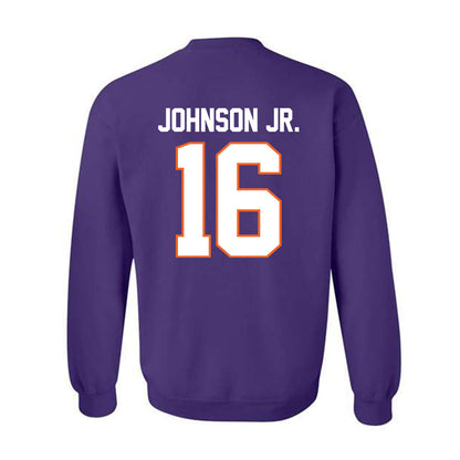 Clemson - NCAA Football : Chris Johnson Jr. - Classic Shersey Crewneck Sweatshirt-1