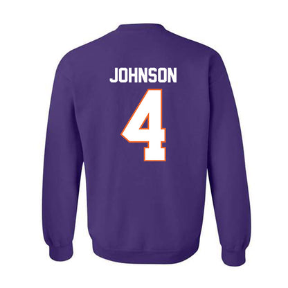 Clemson - NCAA Men's Basketball : Efrem Johnson - Classic Shersey Crewneck Sweatshirt-1