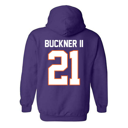 Clemson - NCAA Men's Basketball : Ace Buckner II - Classic Shersey Hooded Sweatshirt-1