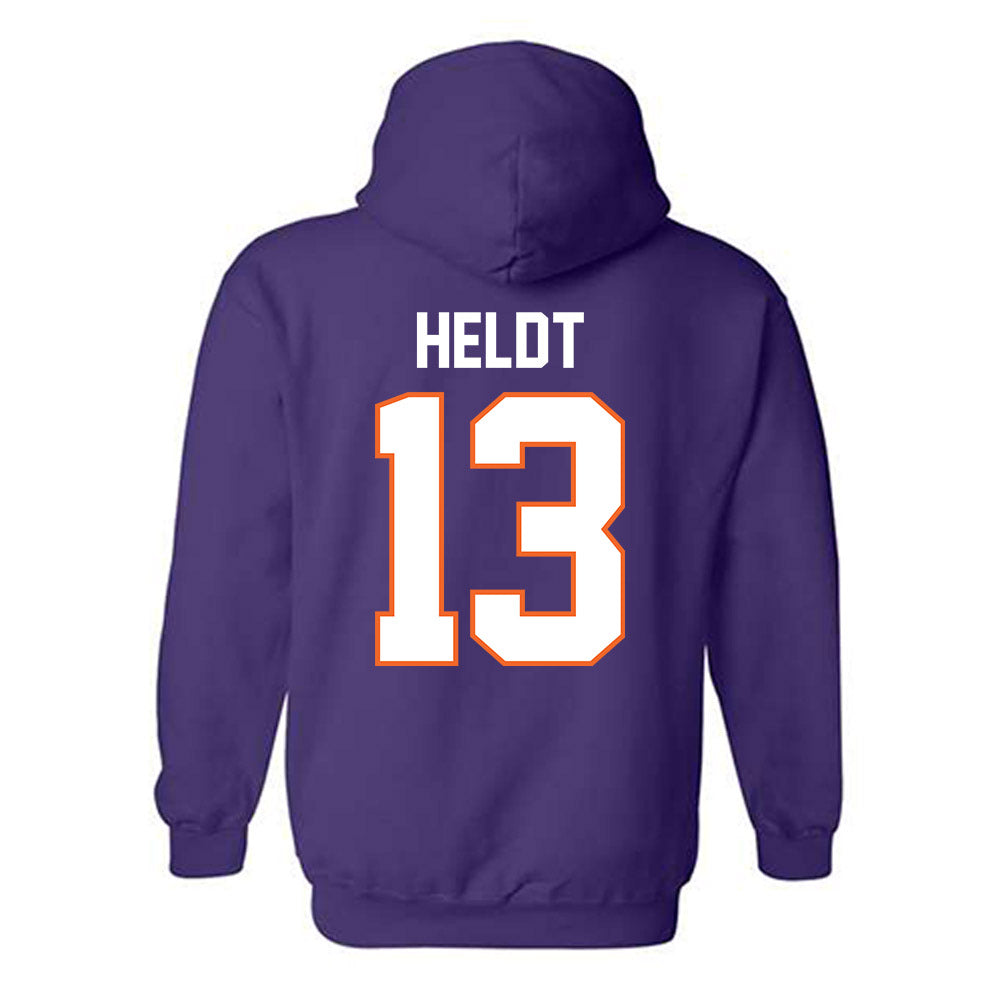 Clemson - NCAA Football : Will Heldt - Classic Shersey Hooded Sweatshirt-1