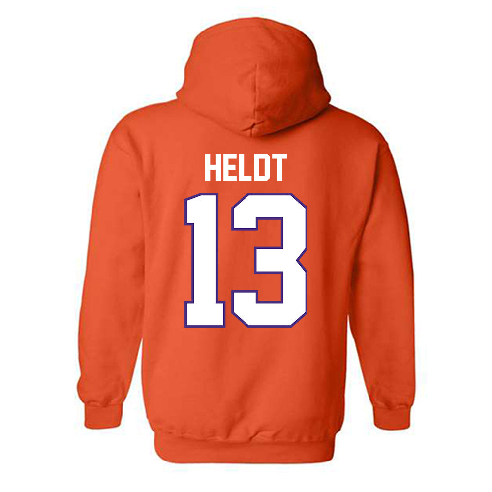 Clemson - NCAA Football : Will Heldt - Classic Shersey Hooded Sweatshirt-1