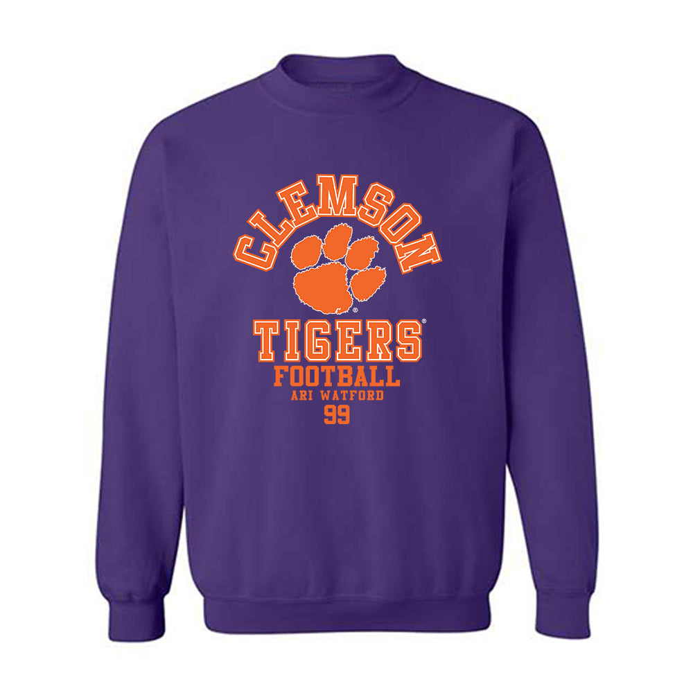 Clemson - NCAA Football : Ari Watford - Classic Fashion Shersey Crewneck Sweatshirt-0