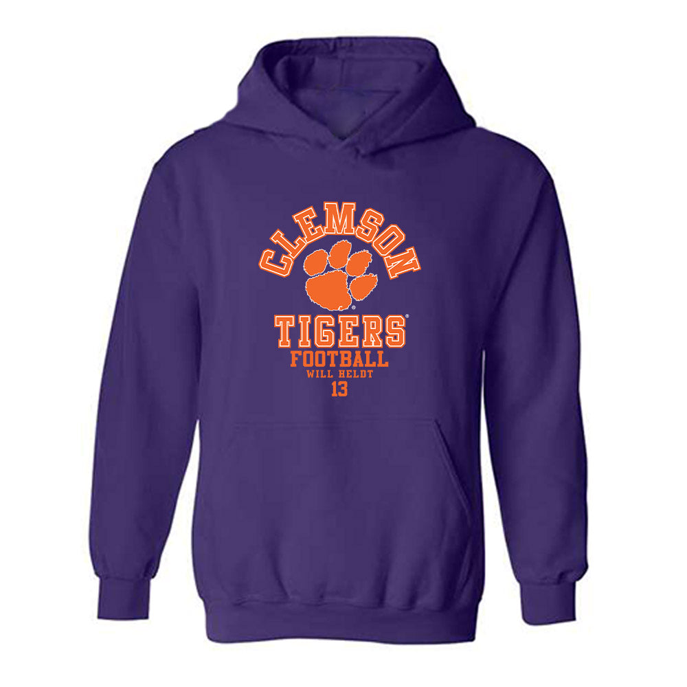 Clemson - NCAA Football : Will Heldt - Classic Fashion Shersey Hooded Sweatshirt-0