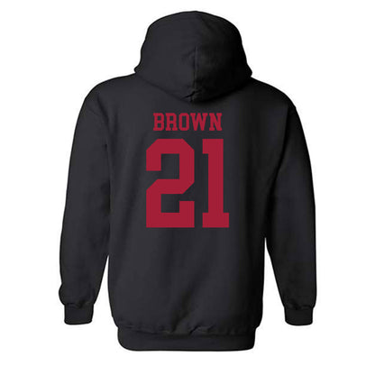 WSU - NCAA Football : Keith Brown - Classic Shersey Hooded Sweatshirt-1