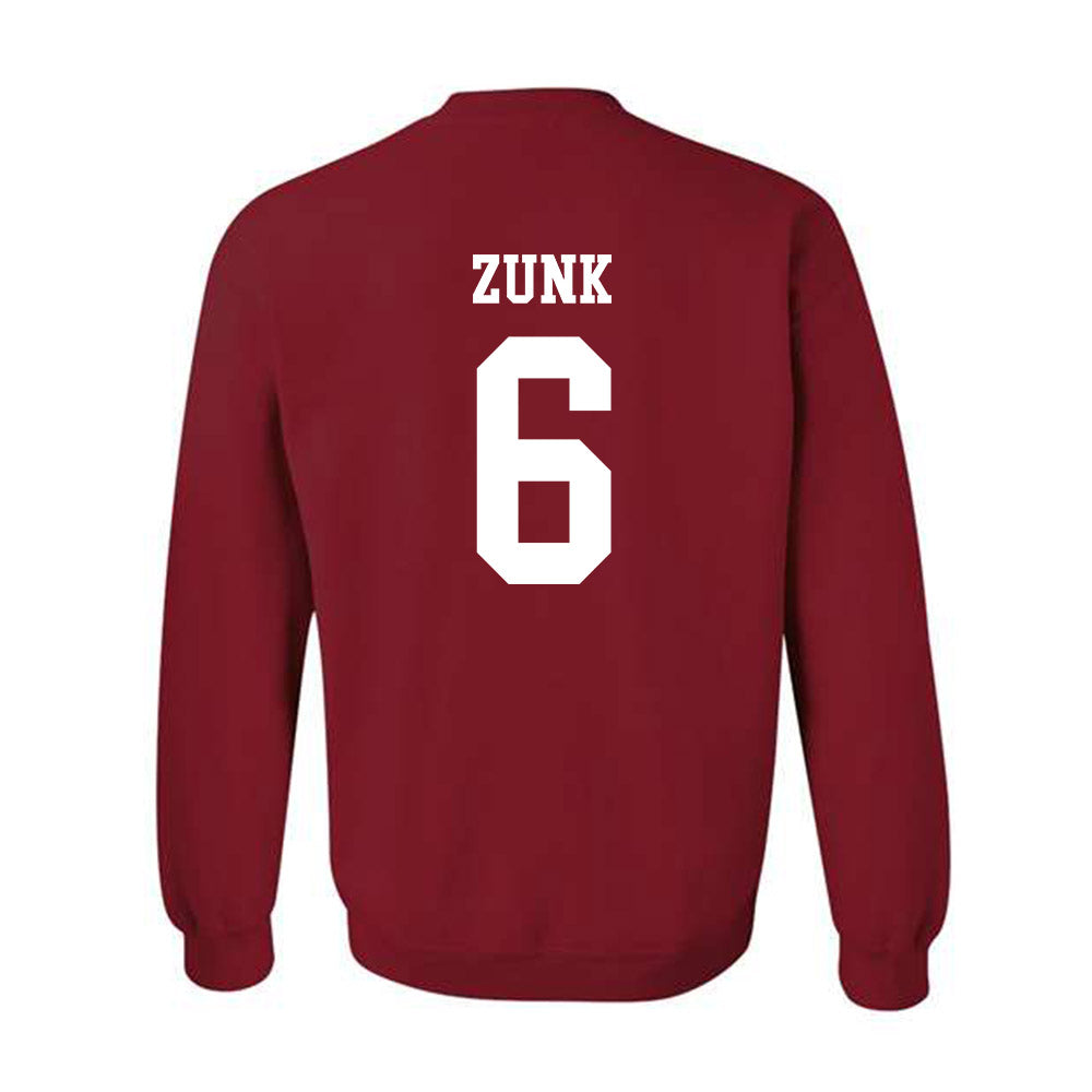 WSU - NCAA Football : Linus Zunk - Classic Fashion Shersey Crewneck Sweatshirt-1