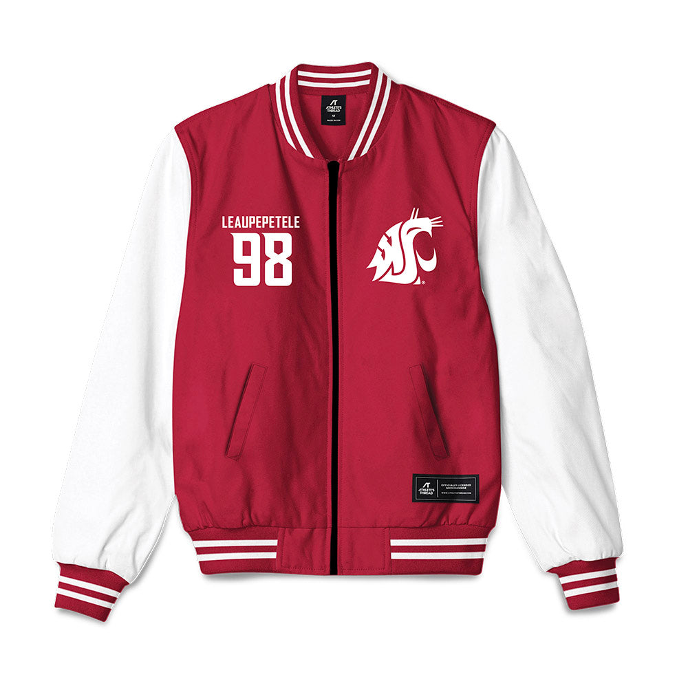 WSU - NCAA Football : Jirah Leaupepetele - Bomber Jacket-0