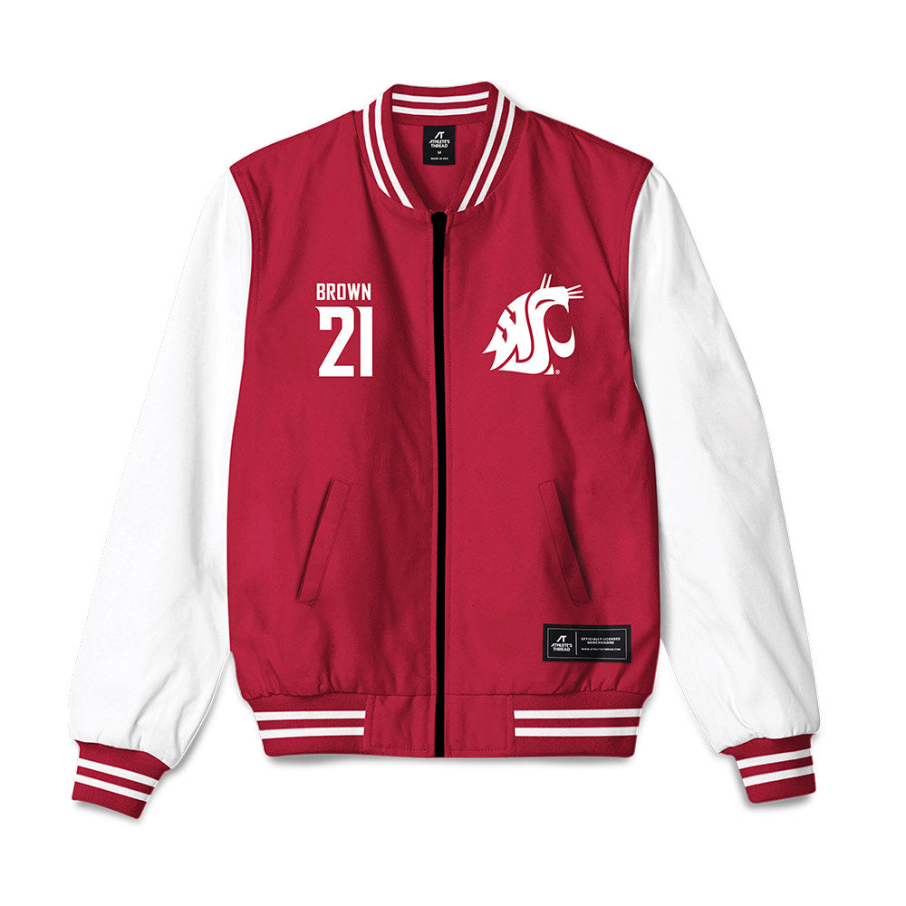 WSU - NCAA Football : Keith Brown - Bomber Jacket-0