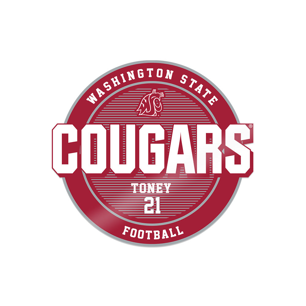 WSU - NCAA Football : CJ Toney - Sticker-0