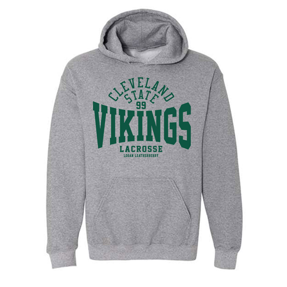Cleveland State - NCAA Men's Lacrosse : Logan Leatherberry - Classic Fashion Shersey Hooded Sweatshirt-0