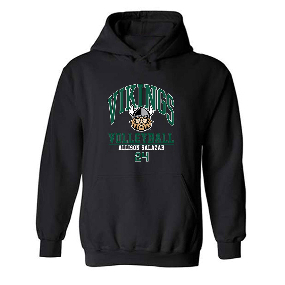 Cleveland State - NCAA Women's Volleyball : Allison Salazar - Classic Fashion Shersey Hooded Sweatshirt-0