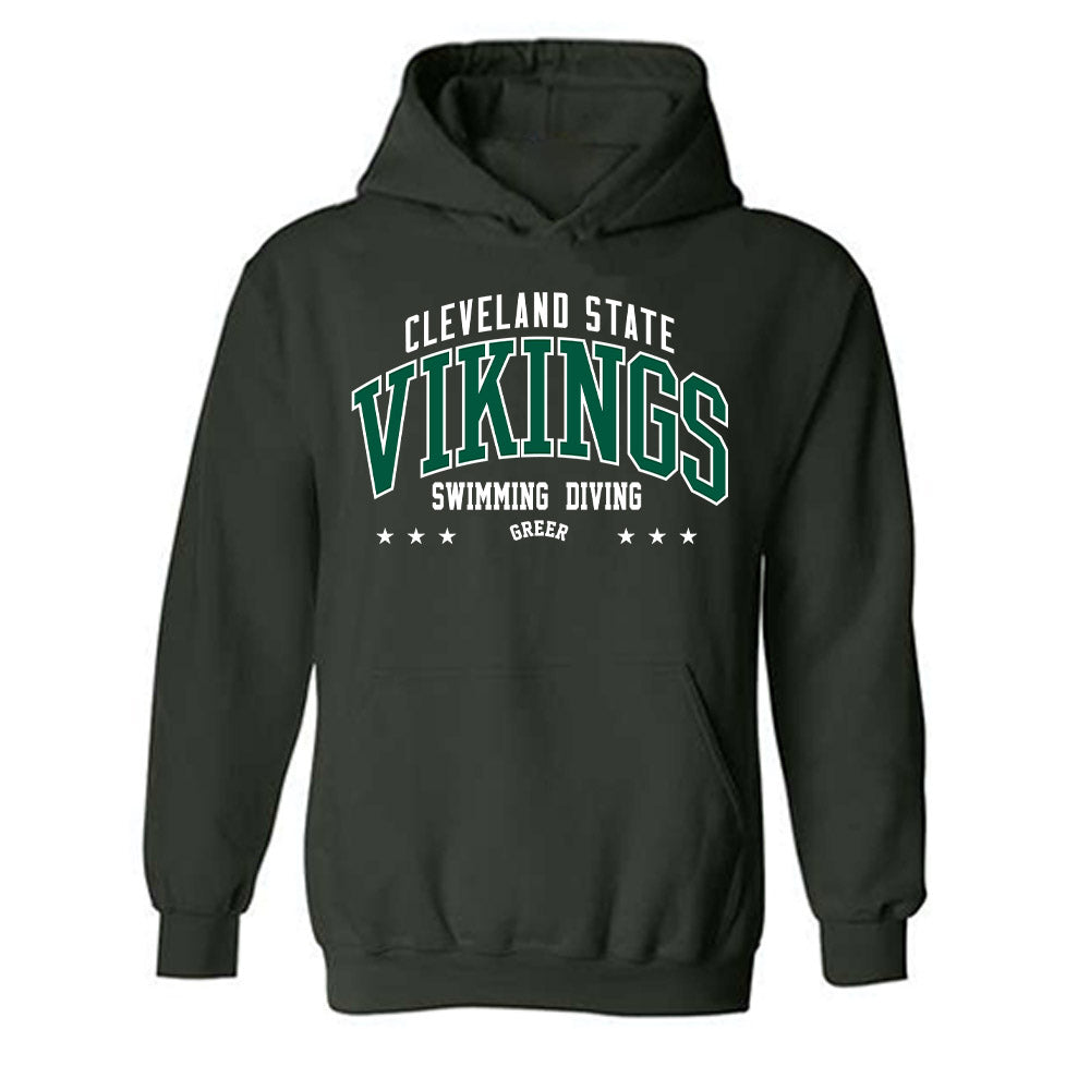Cleveland State - NCAA Men's Swimming & Diving : Noah Greer - Classic Fashion Shersey Hooded Sweatshirt-0