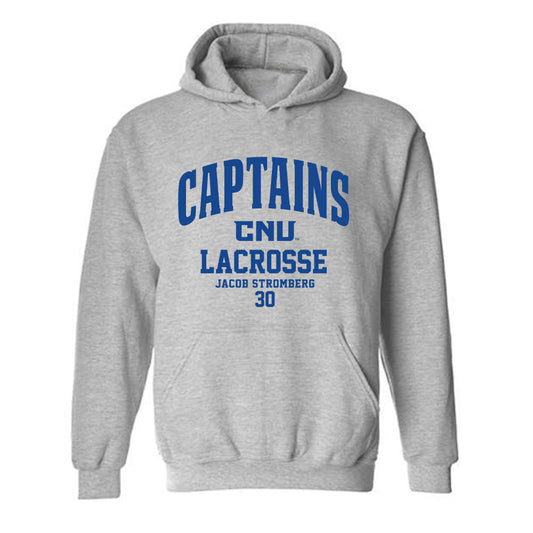 CNU - NCAA Men's Lacrosse : Jacob Stromberg - Classic Fashion Shersey Hooded Sweatshirt-0