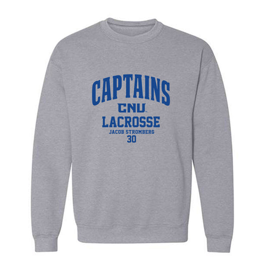 CNU - NCAA Men's Lacrosse : Jacob Stromberg - Classic Fashion Shersey Crewneck Sweatshirt-0