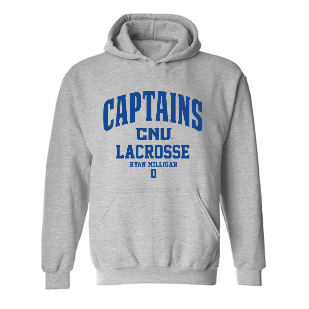 CNU - NCAA Men's Lacrosse : Ryan Milligan - Classic Fashion Shersey Hooded Sweatshirt-0