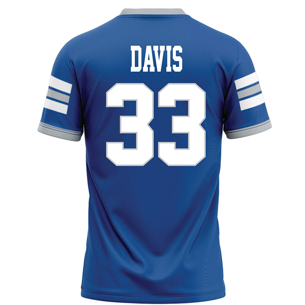 MTSU - NCAA Football : Brooklen Davis - Blue Football Jersey-1
